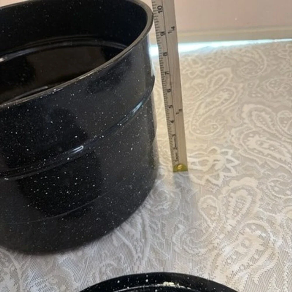 Granite Ware 21.5qt Speckled Black Enamel Water Bath Canning Pot w/Lid, Jar Rack